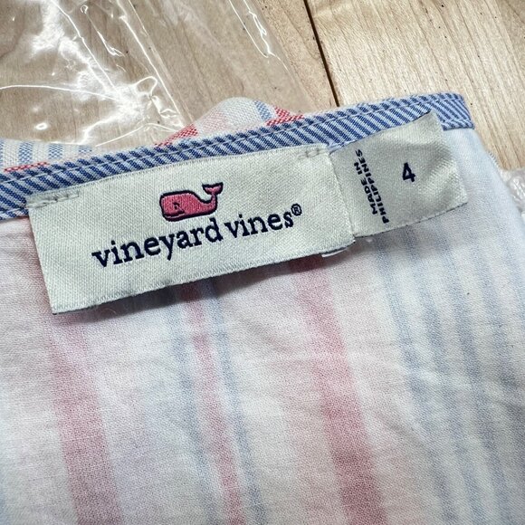 Vineyard Vines Abacos Stripe Tassel Sleeveless Top Pink Blue White Size 4 - Picture 11 of 13